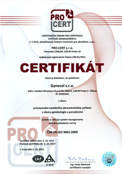 Certifikát ISO 9001:2015